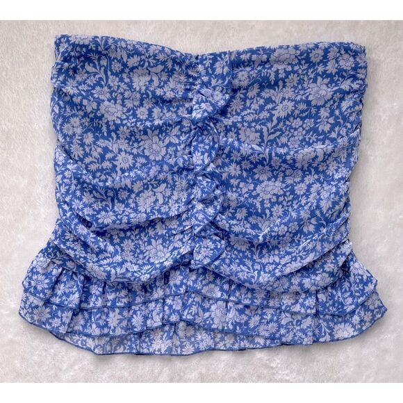 NWT Zara Floral Print Draped Ruffled & Gathered High Waisted Mini Skirt, Medium - Picture 9 of 12